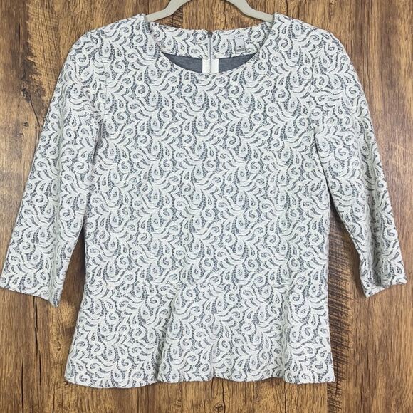 J.Crew Lace Peplum Professional Top, style 07962 - Picture 1 of 9